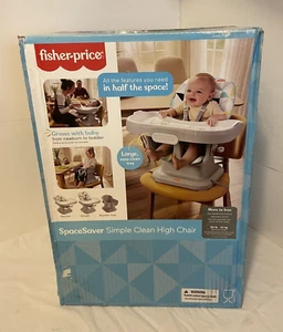 Fisher-Price SpaceSaver Simple Clean High Chair with Wraparound Deep-Dish Tray - Picture 1 of 7
