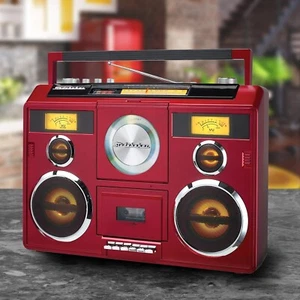 Ghetto Blaster Boombox Estéreo Bluetooth/CD/AM-FM Radio/Cassette Estilo Vintage - Imagen 1 de 4