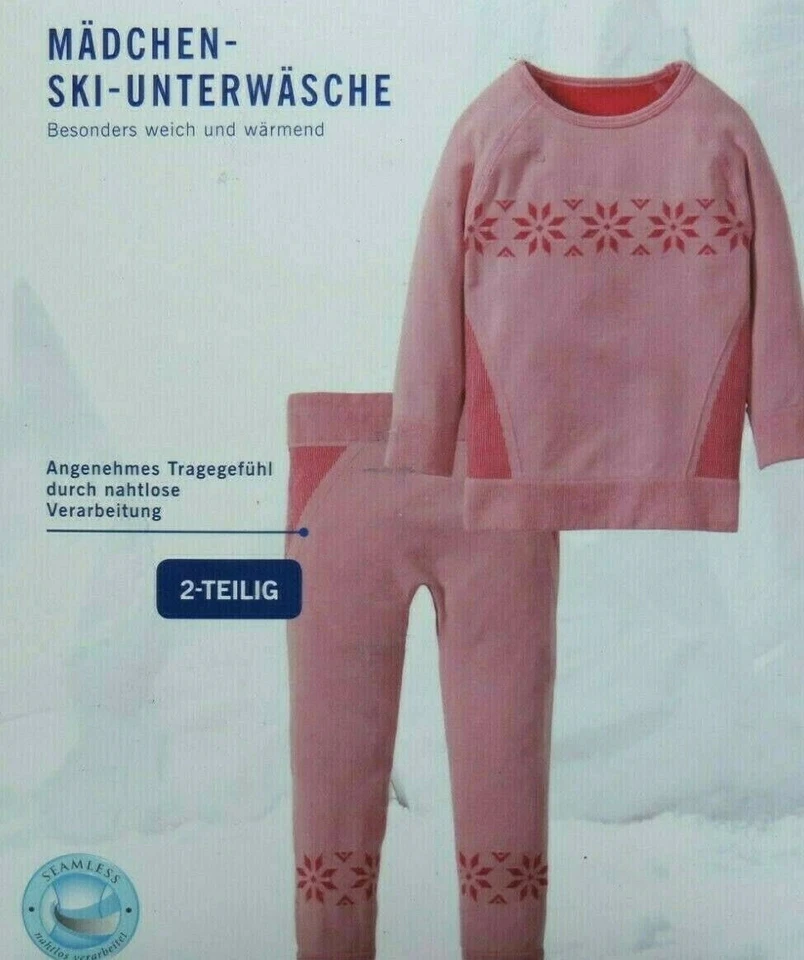 LUPILU Mädchen Ski Unterwäsche 2-tlg. Kinder Winterunterwäsche Unterhemd Unterhose NEU
