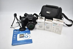 Canon PowerShot SX60 HS Black 16.1MP Digital Camera Two New Batteries & Charger - Picture 1 of 19
