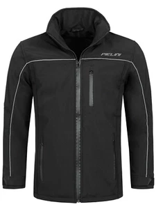 Chaqueta Moto Hombre Negro Textil Suave Impermeable Proyectores Pielini Vegano - Imagen 1 de 8