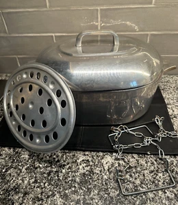 WagnerWare Sidney -0- Magnalite 8 qt Oval Roaster 4265-P With Lid VTG Cookware - Picture 1 of 16