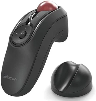 Elecom Trackball Mouse Handy Type Relacon With Media Control Button F/S w/Track# - Image 1 of 4