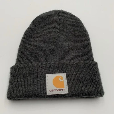 Beenie con puños gris oscuro tejido con logotipo de Carhartt bebé/niño pequeño Foto 1 de 4