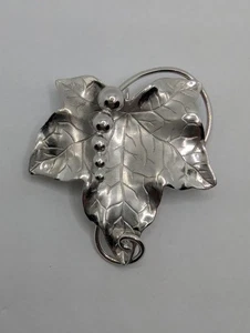 Vintage CARL ART Sterling Silver 925 Leaf Brooch / Pendant - Imagen 1 de 6