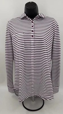 Camisa de golf Columbia ciruela y rayas blancas omni mecha mangas largas para mujer mediana nueva sin etiquetas Foto 1 de 4