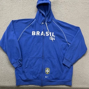 Brasil Sudadera con Capucha Para Hombres XXL Azul Cremallera Completa Chaqueta con Capucha Nike Equipo CBF Fútbol Fútbol - Imagen 1 de 19