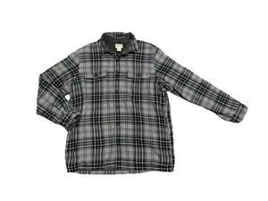 Camisa LL Bean Para Hombres Gris Azul Marino A Cuadros Forrada de Vellón Chaqueta de Franela Para Hombre’s L - Imagen 1 de 4
