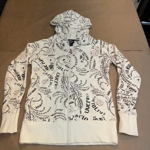 Felpa con cappuccio Harley Davidson full zip donna piccola bianca stampa all over Tb3 - Foto 1 di 12