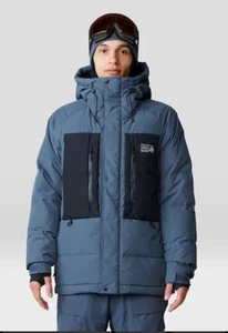 Mountain Hardwear First Tracks Down Men’s Jacket Moon Blue Black Size SMALL P - Picture 1 of 23