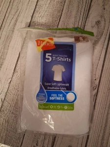 Hanes Boys White Undershirts T-Shirts Cool Comfort Small 6-8 (5 Pack) - Picture 1 of 3