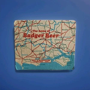 Beer; Hall & Woodhouse, Badger Beermat Advert Postcard, Hampshire & Dorset Map - Picture 1 of 1