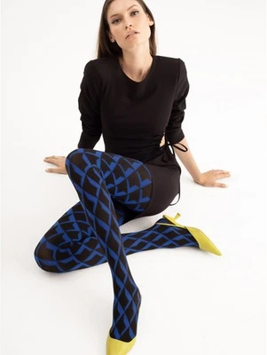 Fiore Retro Blue 60DEN Strumpfhose Schwarz S  Stilvoll & Blickdicht Damen Nylons - Bild 1 von 4