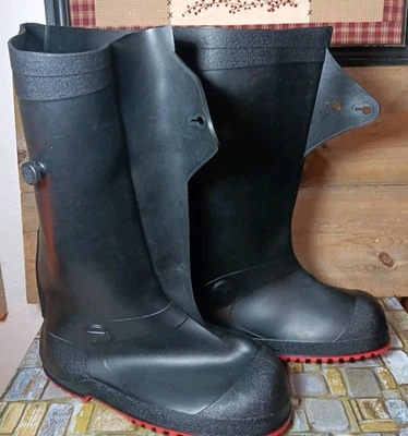 Workbrutes By Tingley Black Overshoes Waterproof Rubber Boots Mens Size MED P6 - Image 1 of 4