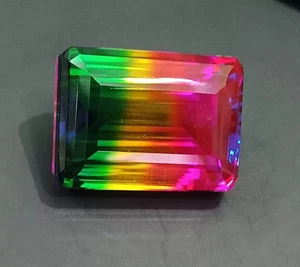 60.85 Ct Certified Natural Watermelon Tourmaline Emerald Cut Loose Gemstone - Picture 1 of 9