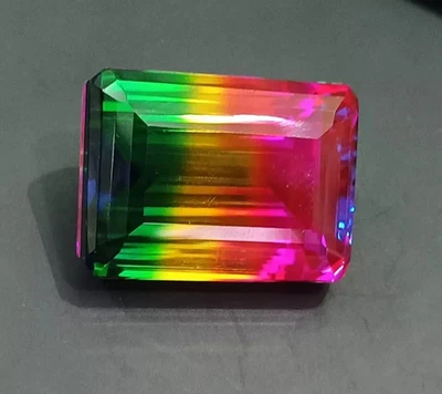 60.85 Ct Certified Natural Watermelon Tourmaline Emerald Cut Loose Gemstone - Image 1 of 4