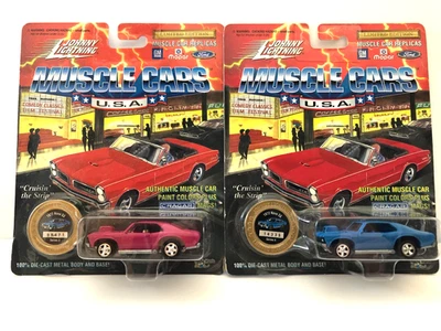 JOHNNY LIGHTNING 1972 NOVA SS BLUE SERIES 4 AND PINK SERIES 3 - Image 1 of 2