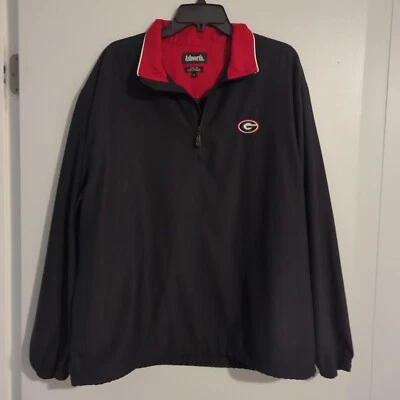 Mens Ashworth Georgia Bulldogs 1/2 Zip Pullover Black Size L Ex Fast Ship (CB12) - Image 1 of 4