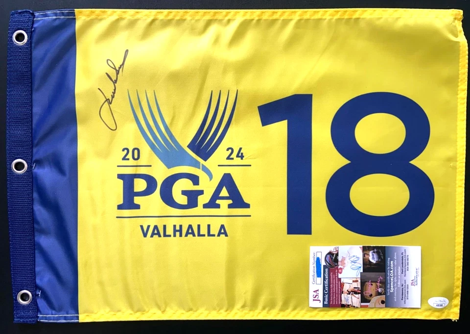 BANDERA DE GOLF VALHALLA CAMPEONATO PGA 2024 FIRMADA POR JORDAN SPIETH 2015 MASTERS JSA Foto 1 de 1