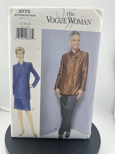 Vogue 9775 Woman Sewing Pattern Suit Long Wrap Jacket Pants Skirt Bust 34 36 38 - Picture 1 of 5