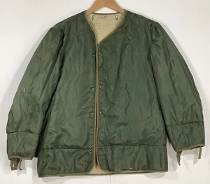 Vintage U.S. Military Army Cold Weather Green Jacket Wool Interior Liner Size L - Picture 1 of 18
