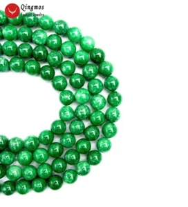 Natural 14mm Round Drak Green Jade Stone Beads for Jewelry Making DIY 15" los813 - Picture 1 of 6