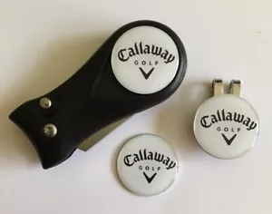 Golf Switchblade Pitchhfork Magnetic Hat Clip With 3 Callaway Markers - Picture 1 of 2