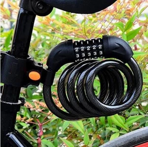 New 5 Digit 40in Length Combination Password Bicycle Cable Chain Lock Black - Picture 1 of 17