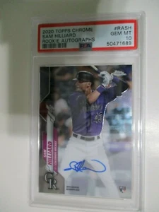 SAM HILLIARD 2020 Topps Chrome AUTO #RASH PSA GEM MINT 10 RC Rockies - Picture 1 of 1