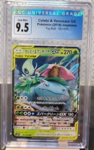 CGC 10 EDELSTEINE NEUWERTIG Celebi & Venusaur GX 001/095 Pokemon japanisches Tag Team US-Verkäufer - Bild 1 von 3