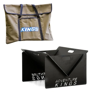 Adventure Kings Portable Steel Fire Pit Easy Setup + Portable Firepit Canvas Bag - Picture 1 of 12