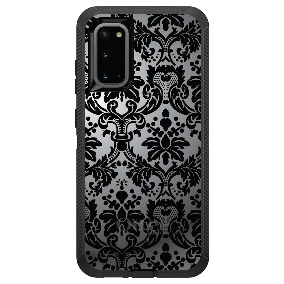 OtterBox Defender for Galaxy S (Choose Model) Silver Black Damask - Image 1 of 1