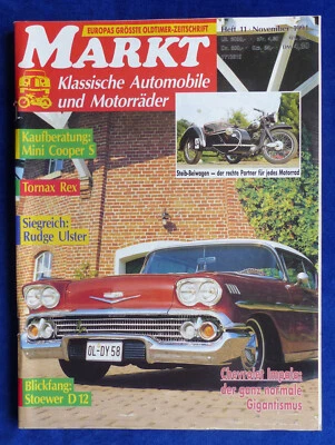 Oldtimer Markt Heft 11/1991 - Mini Cooper Tornax Rex Rudge Ulster Stoewer Chevy - Bild 1 von 3