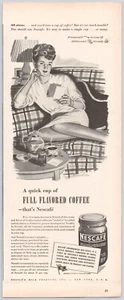 Vintage Print Ad Nescafe Nestle Full Flavored Instant Coffee 1944 Advertisement - Picture 1 of 1