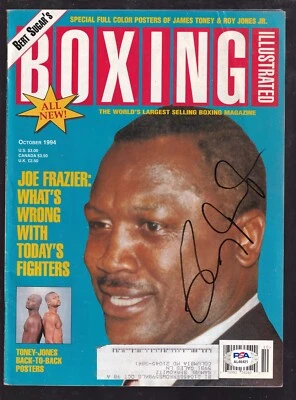 Joe Frazier Autographed Full Magazine Bert Surgar's Boxing October 1994 PSA/DNA - Image 1 of 4