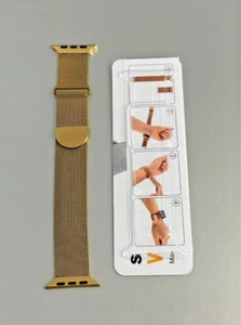 Gold Milanese Loop Band for Apple iWatch 45mm Series 9 8 7 Women Magnetic - Picture 1 of 8