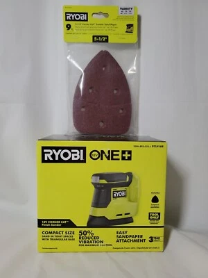 Lixadeira Ryobi One + 18V canto acabamento gato PCL416B apenas ferramenta + lixa 9 peças - Imagem 1 de 4
