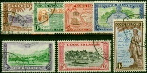 Cook Islands 1949 Set 7 to 1s SG150-157 v.f.u - Bild 1 von 1