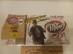 Dr Pepper Bottiglia 2 Litri Indiana Jones Regno del Teschio di Cristallo Etichetta 2008 - Foto 1 di 5