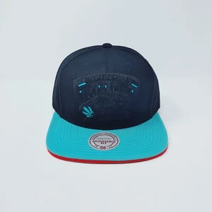 Mitchell & Ness Vancouver Grizzlies NBA Black Logo Snapback Hat Cap Black/Teal - Picture 1 of 12