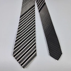 Corbata Trend I Para Hombre Brillante Negra Rayas Ajustada Brillo - Imagen 1 de 7