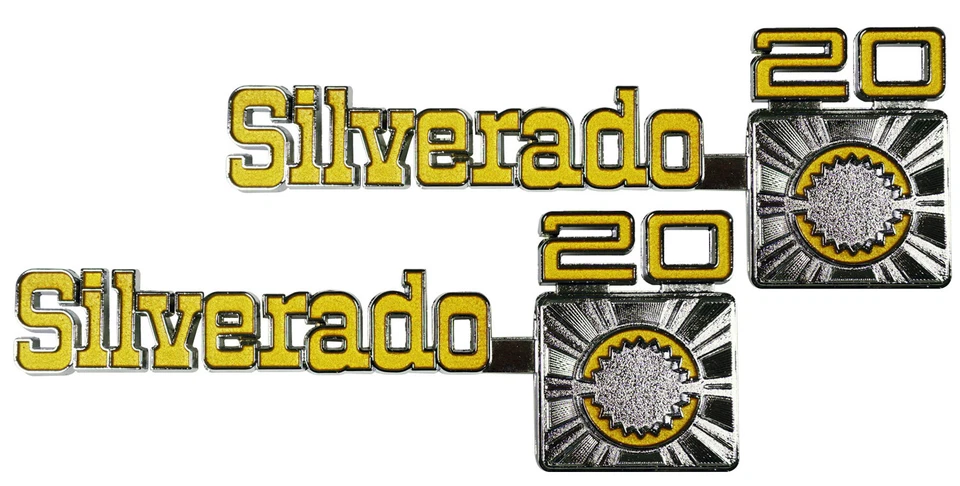 NUEVO Par de emblemas de guardabarros Silverado 20 / para Chevy C20 K20 1975-80 piezas de moldura 9903 Foto 1 de 4