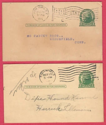 1916 US TWO VINTAGE Postal Cards & Stationery USED 1335 - Image 1 of 2