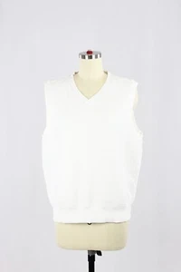 Aritzia TNA Cozy Fleece White Cotton Perfect V-Neck Sweatshirt Vest, Size S - Picture 1 of 11