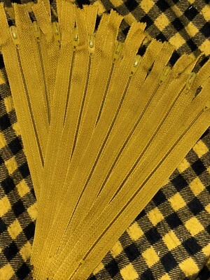 10 Lot New TALON ZIPPERS Gold Yellow 7” NYLON COIL Open End NOS - Image 1 of 4