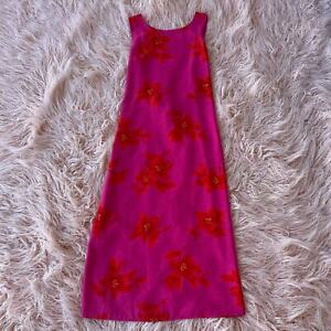 Women's Size 12 Vintage Pink Hawaiian Maxi Dress