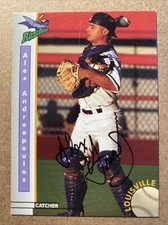 1999 Blue line Louisville Riverbats Team Issue #16 Alex Andreopoulos AUTOGRAPHED