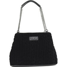 Love Moschino Women's Black Gathered Velvet Satchel Handbag