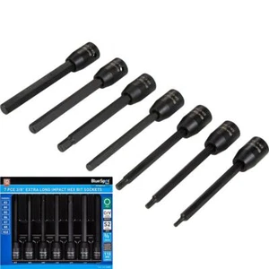 BlueSpot 7pc Extra Long Impact Hex Allen Bit Sockets 3/8" Drive H3 - H10 Set - Picture 1 of 3