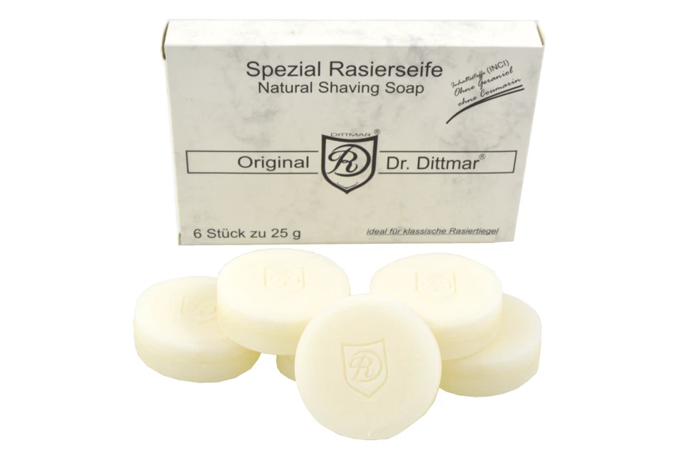 6 Pack x 25g DR. DITTMAR Special SHAVING SOAP Refill Pack Made in Germany